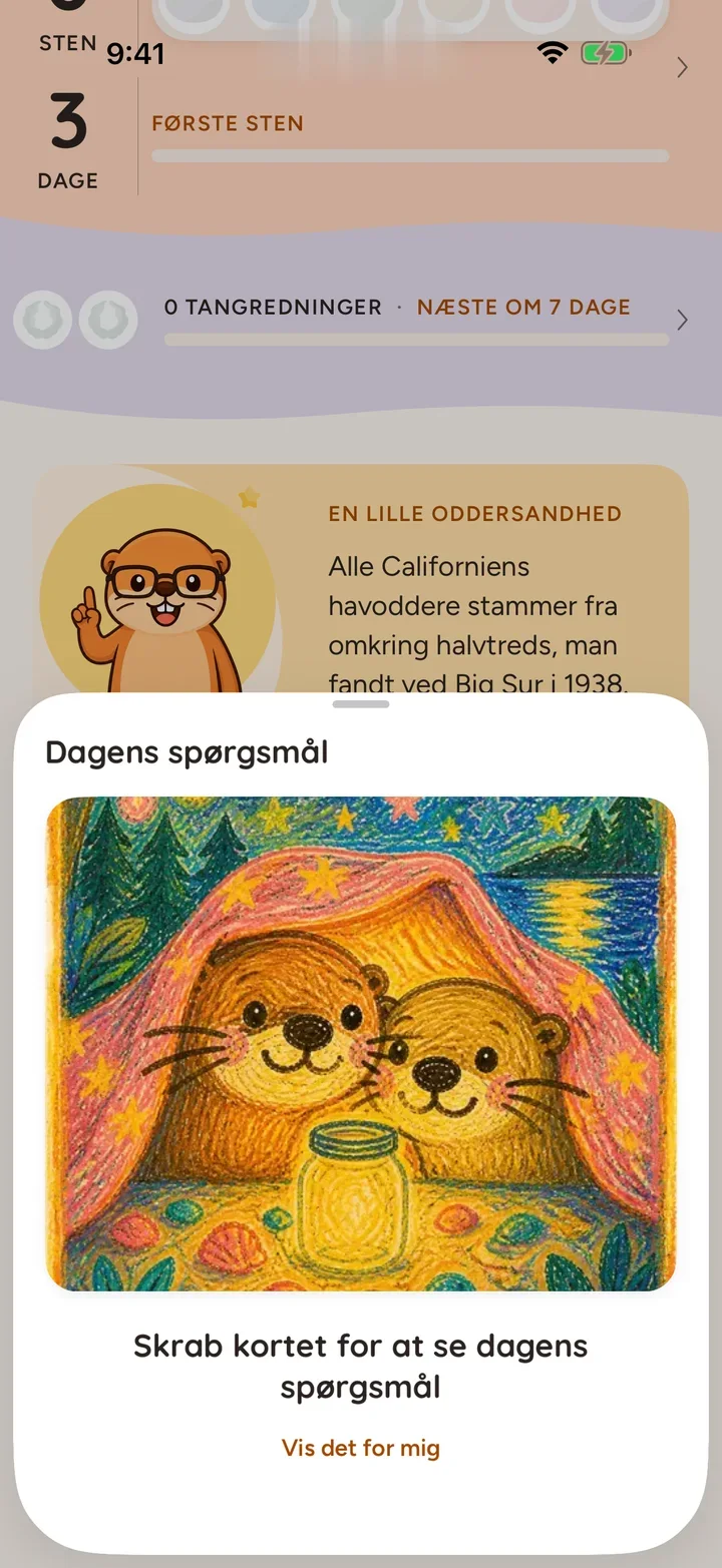 Dagens spørgsmål gemt under skrabekortet