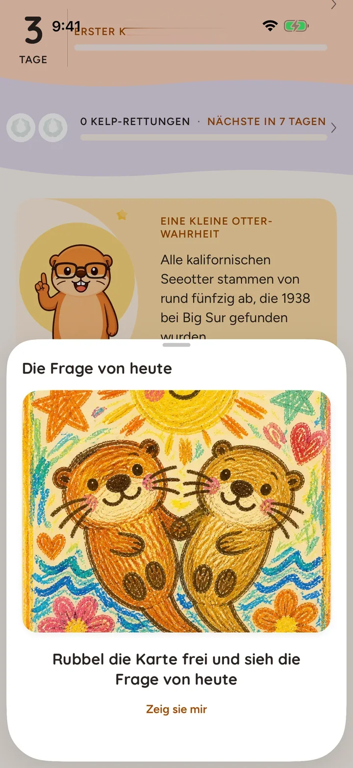 Eine Fragenkarte aus einem Paket wartet auf eine Antwort