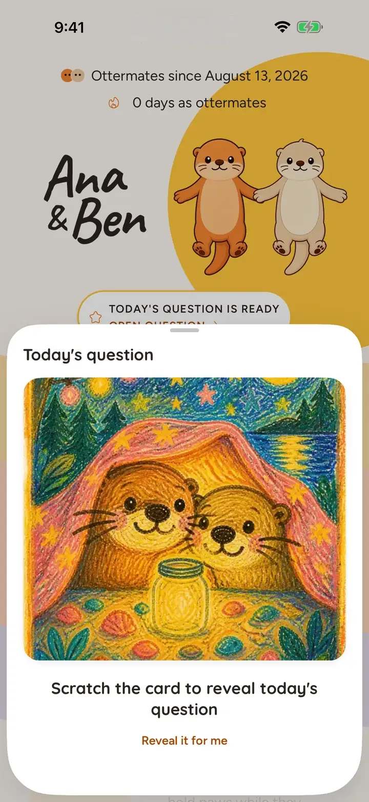 Today's question hidden under a scratch card, waiting to be revealed