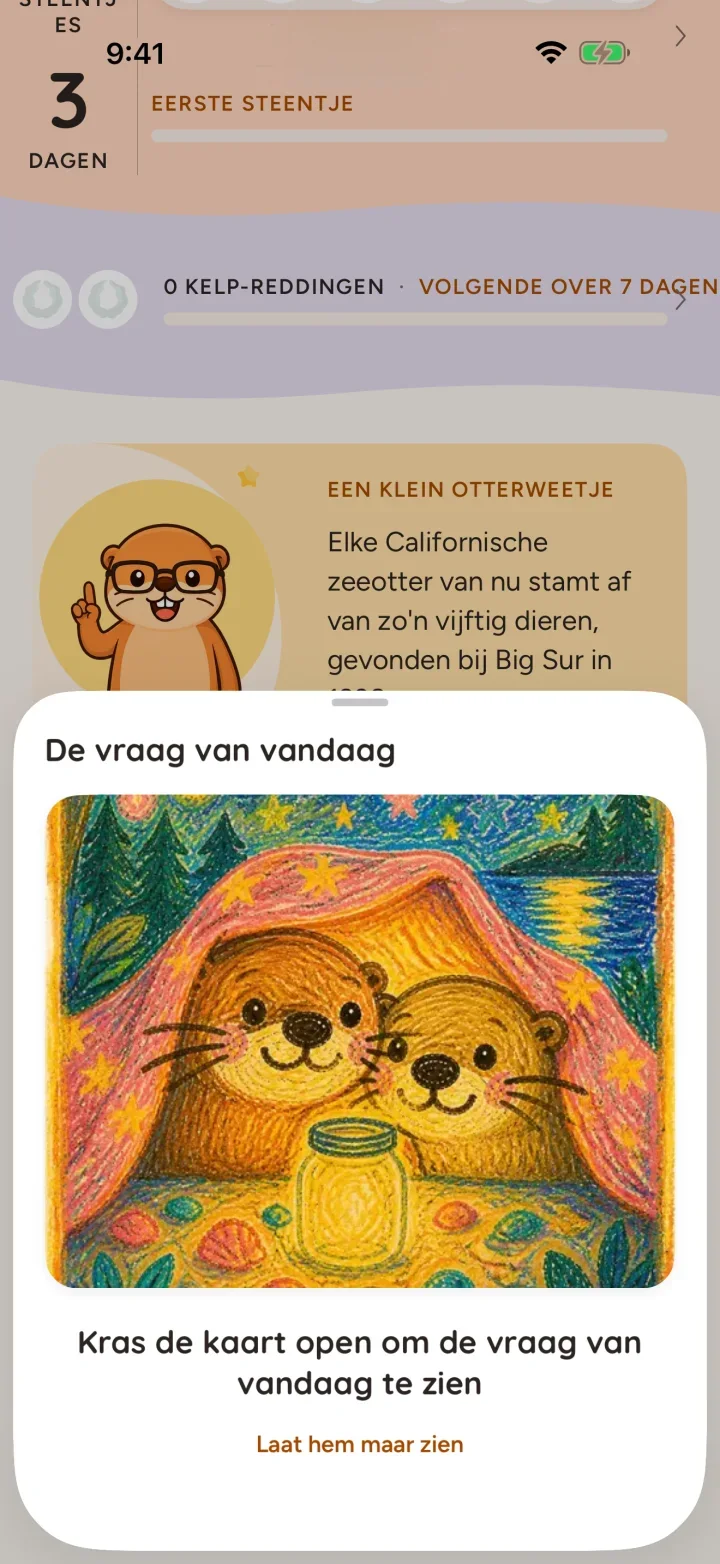 Een vraagkaart uit een pakket, klaar om te beantwoorden