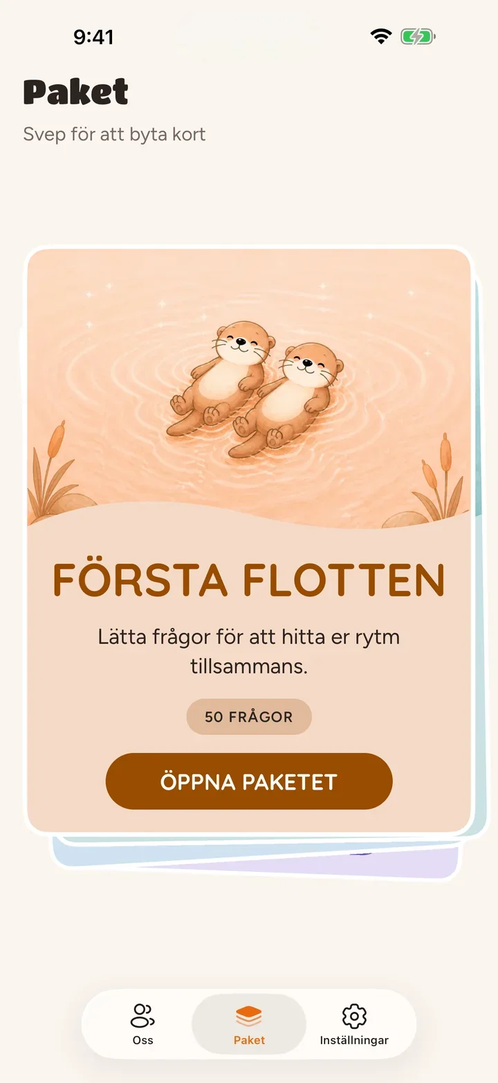 Pakethyllan med Första flotten öppen ovanför korten